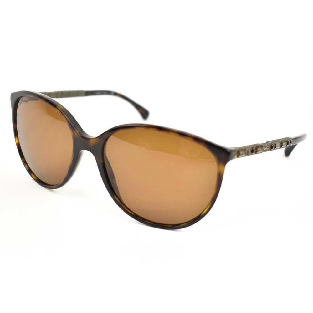 CHANEL "Bijou Cat Eye": Tortoise Brown & "CC" Logo, Polarized Sunglasses (yu) - Picture 1 of 7